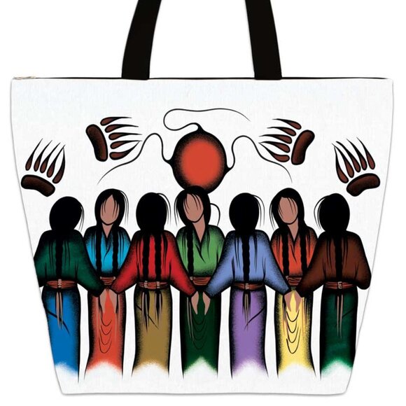 Zippered Canvas Tote Bag with Inside Pocket - Picture 1 of 1